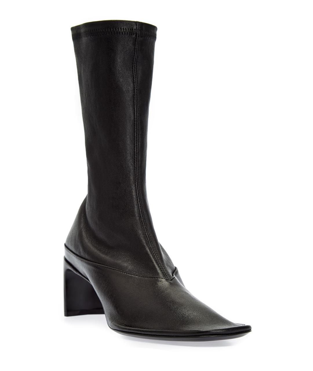 JIL SANDER Черные кожаные ботильоны, фото 3