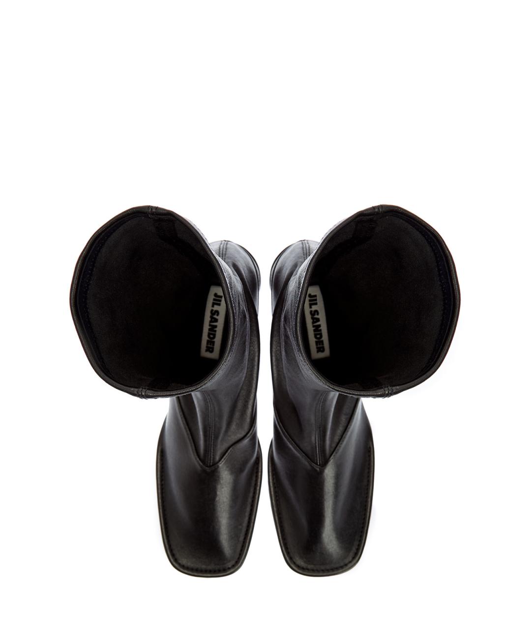 JIL SANDER Черные кожаные ботильоны, фото 5