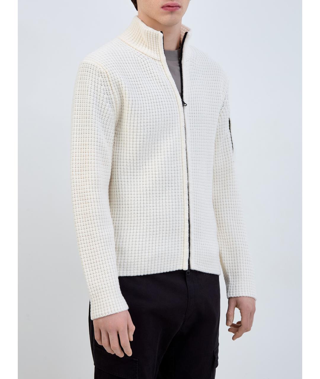 CP COMPANY Белый шерстяной кардиган, фото 3