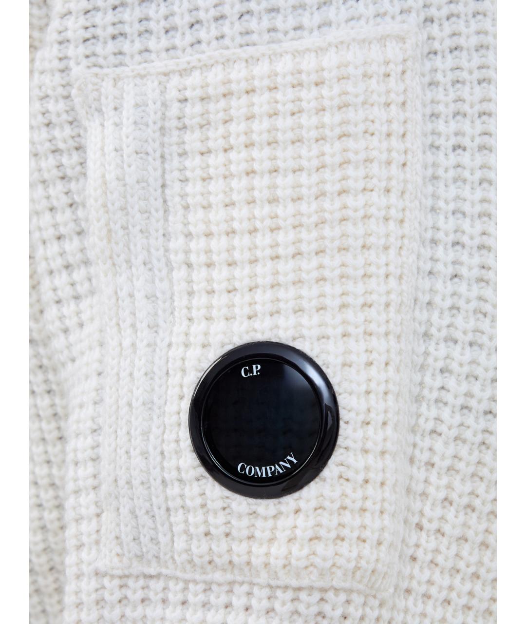 CP COMPANY Белый шерстяной кардиган, фото 5