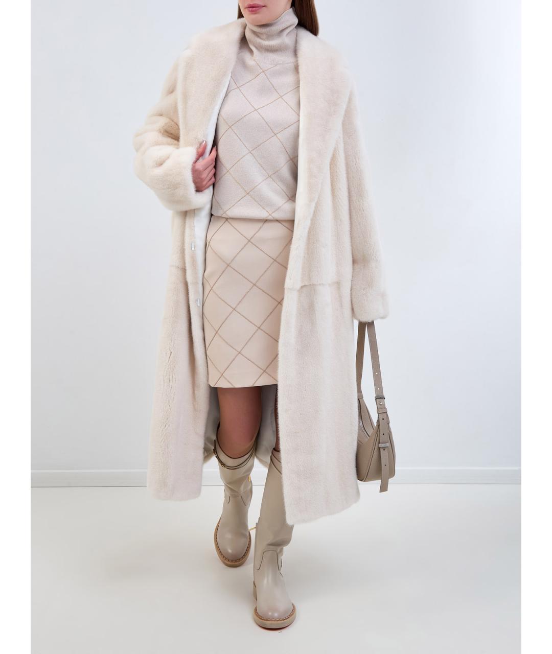 PESERICO Бежевый шерстяной джемпер / свитер, фото 2