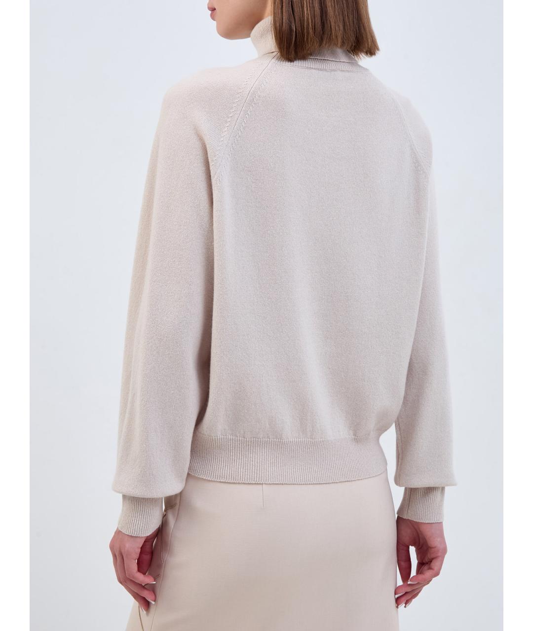 PESERICO Бежевый шерстяной джемпер / свитер, фото 4