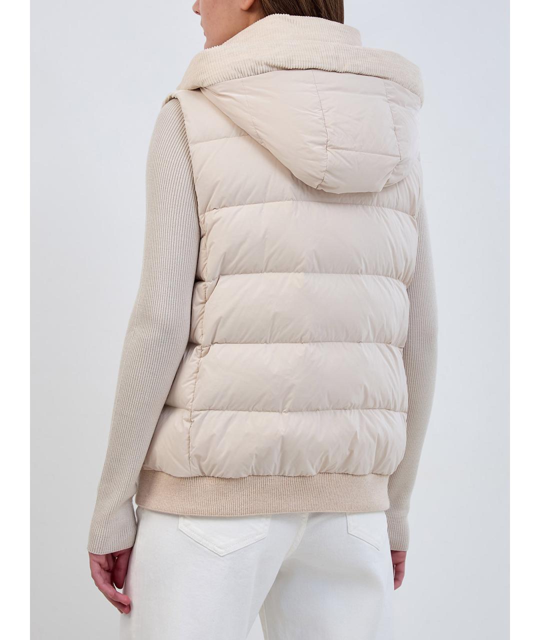 MOORER Бежевый хлопковый жилет, фото 4