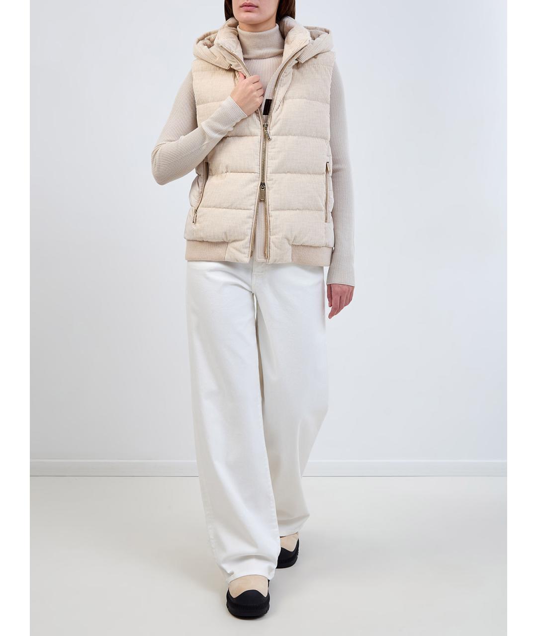 MOORER Бежевый хлопковый жилет, фото 2