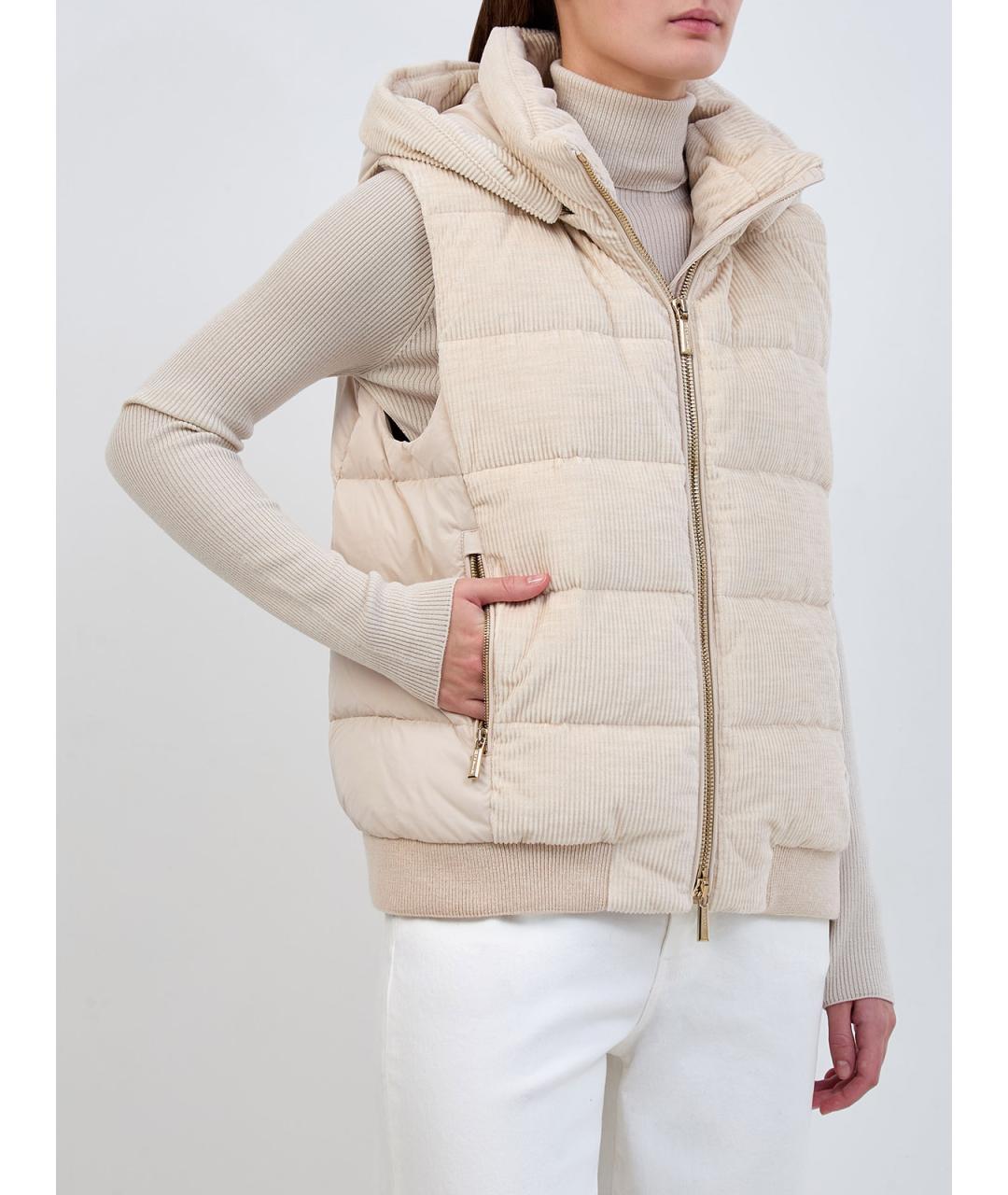 MOORER Бежевый хлопковый жилет, фото 3