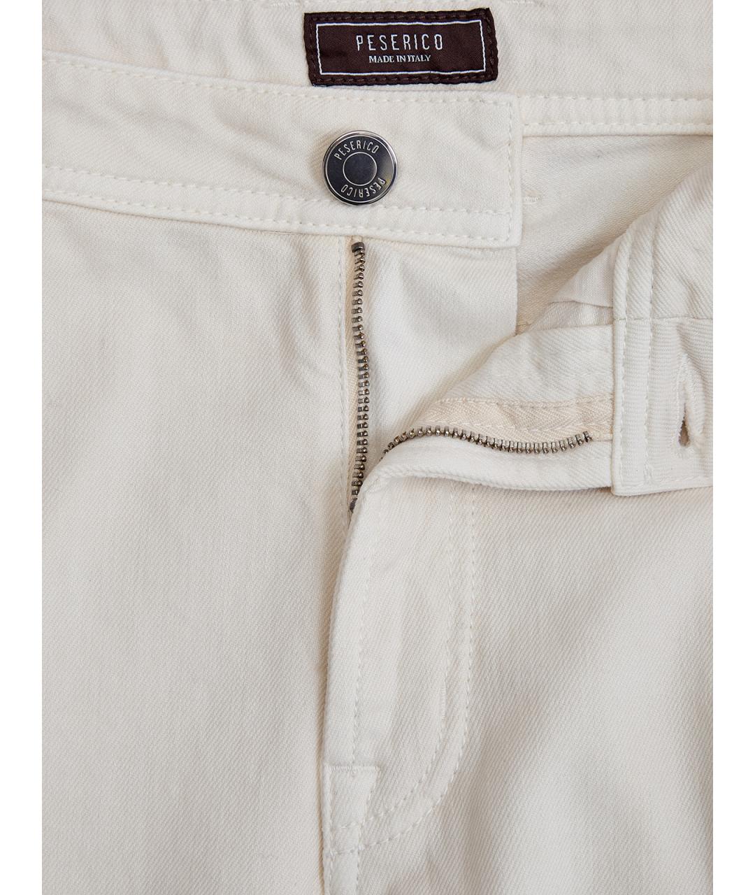 PESERICO Белые хлопковые прямые джинсы, фото 6