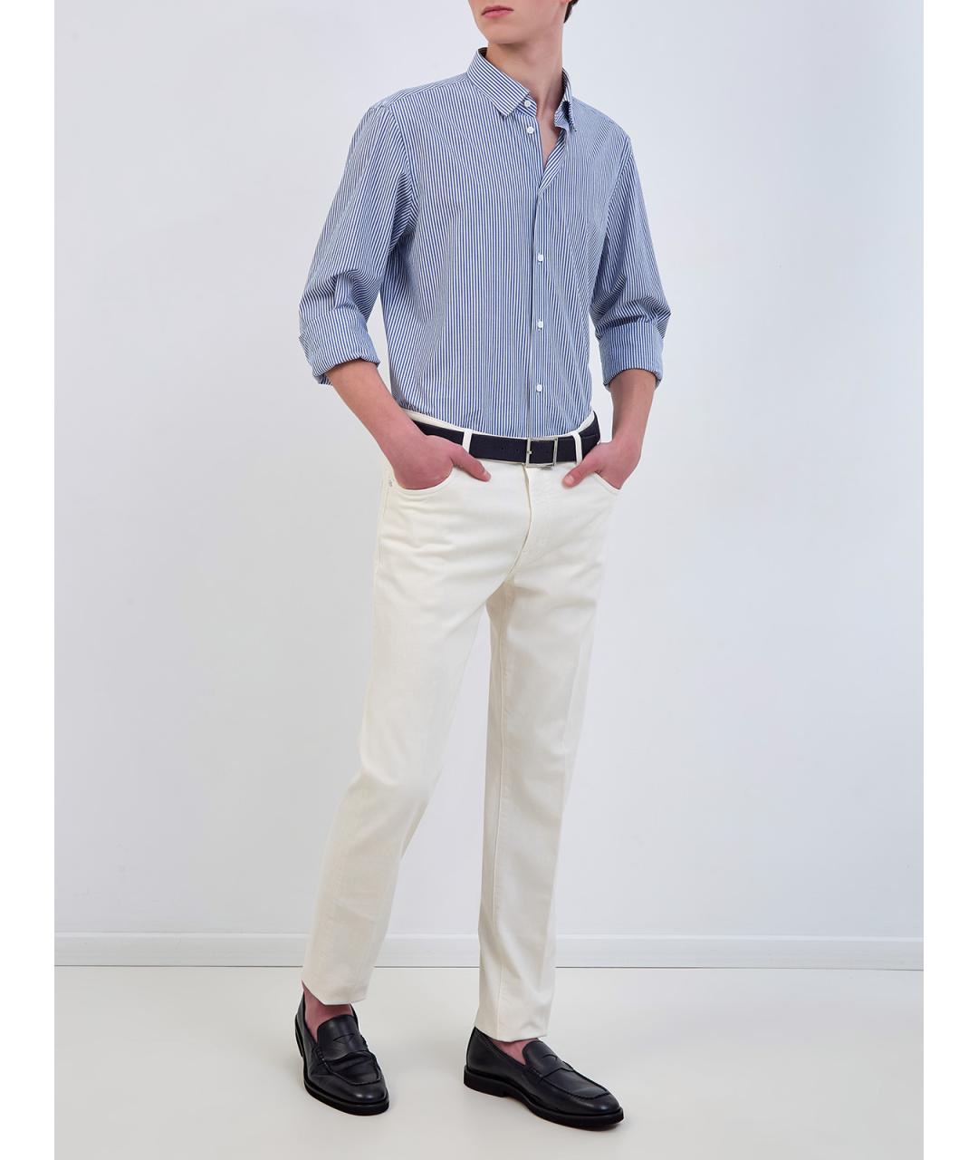 PESERICO Белые хлопковые прямые джинсы, фото 2