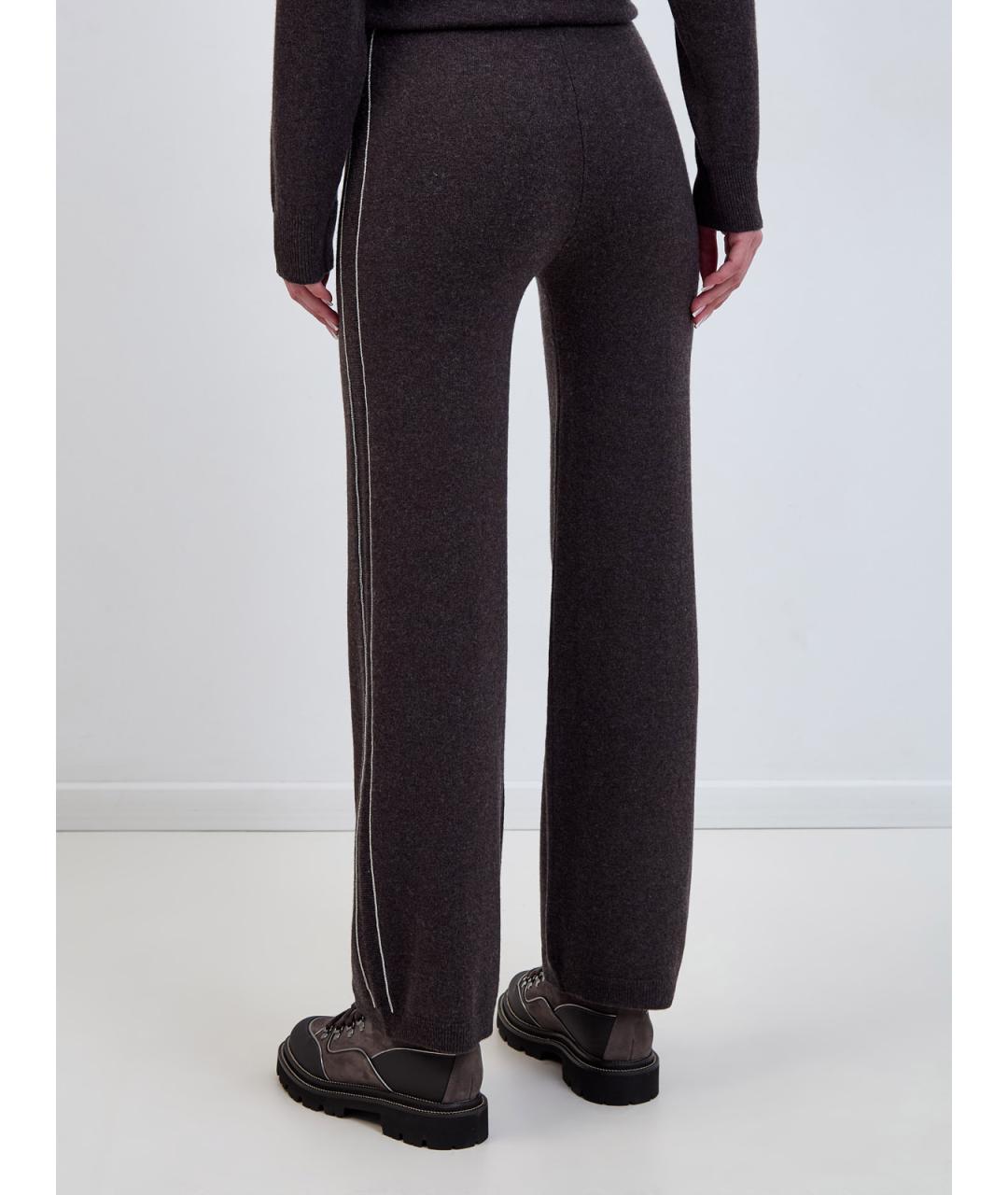 PESERICO Коричневые шерстяные прямые брюки, фото 4