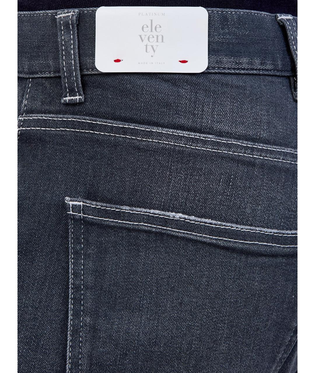 ELEVENTY Серые хлопковые прямые джинсы, фото 5