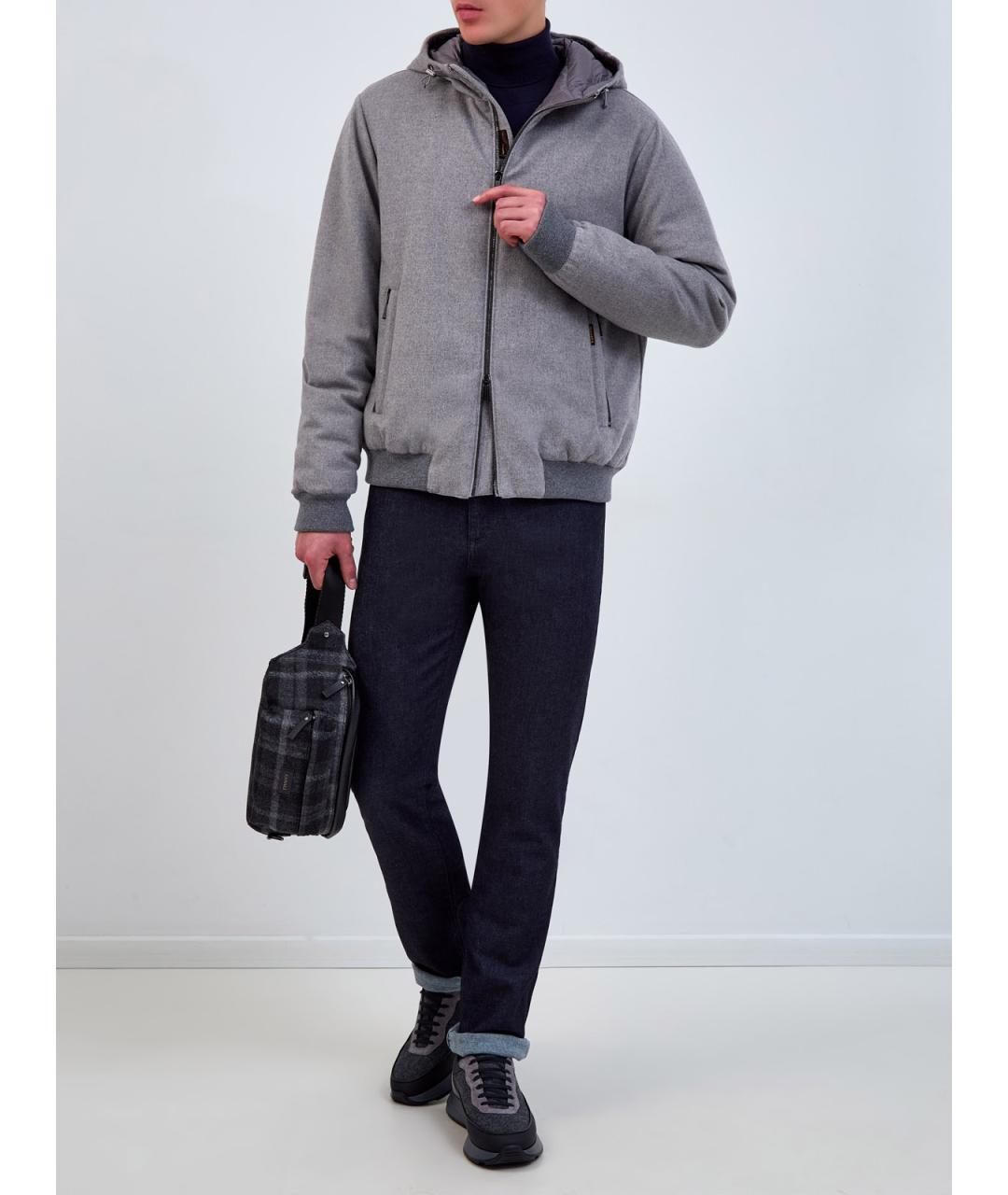 MOORER Серый шерстяной пуховик, фото 2