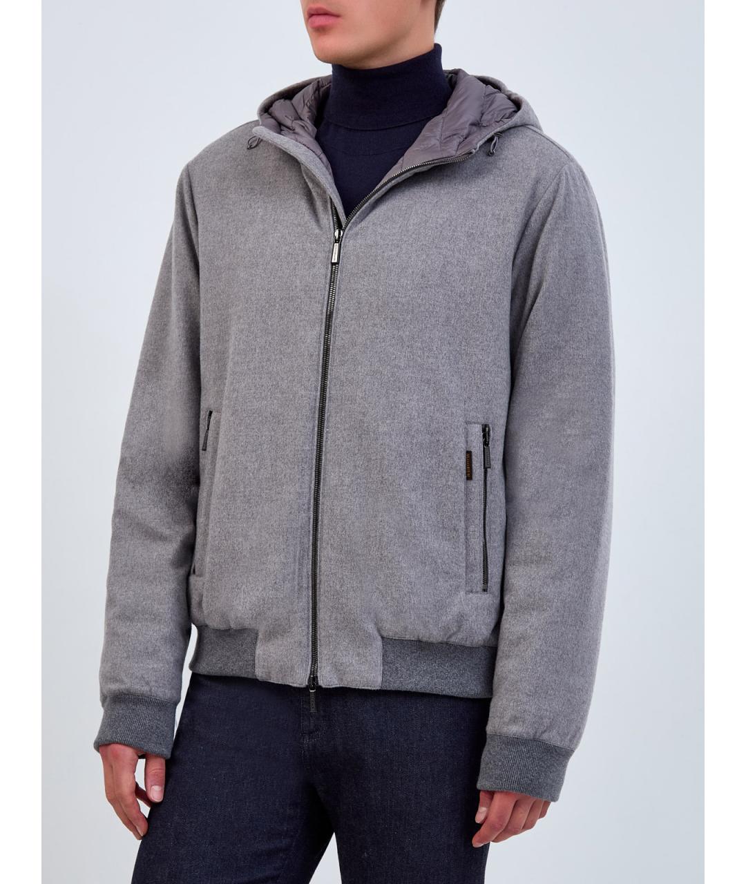 MOORER Серый шерстяной пуховик, фото 3