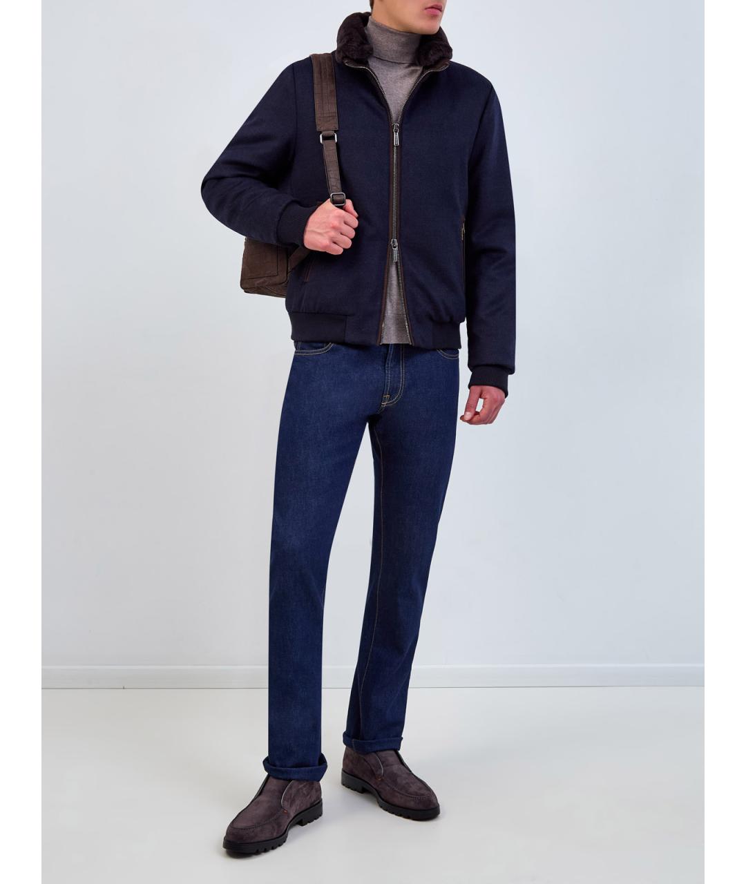 MOORER Синий шерстяной пуховик, фото 2