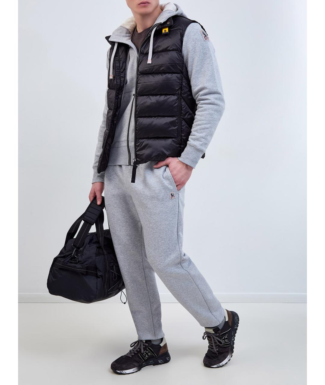 PARAJUMPERS Серые хлопковые повседневные брюки, фото 2