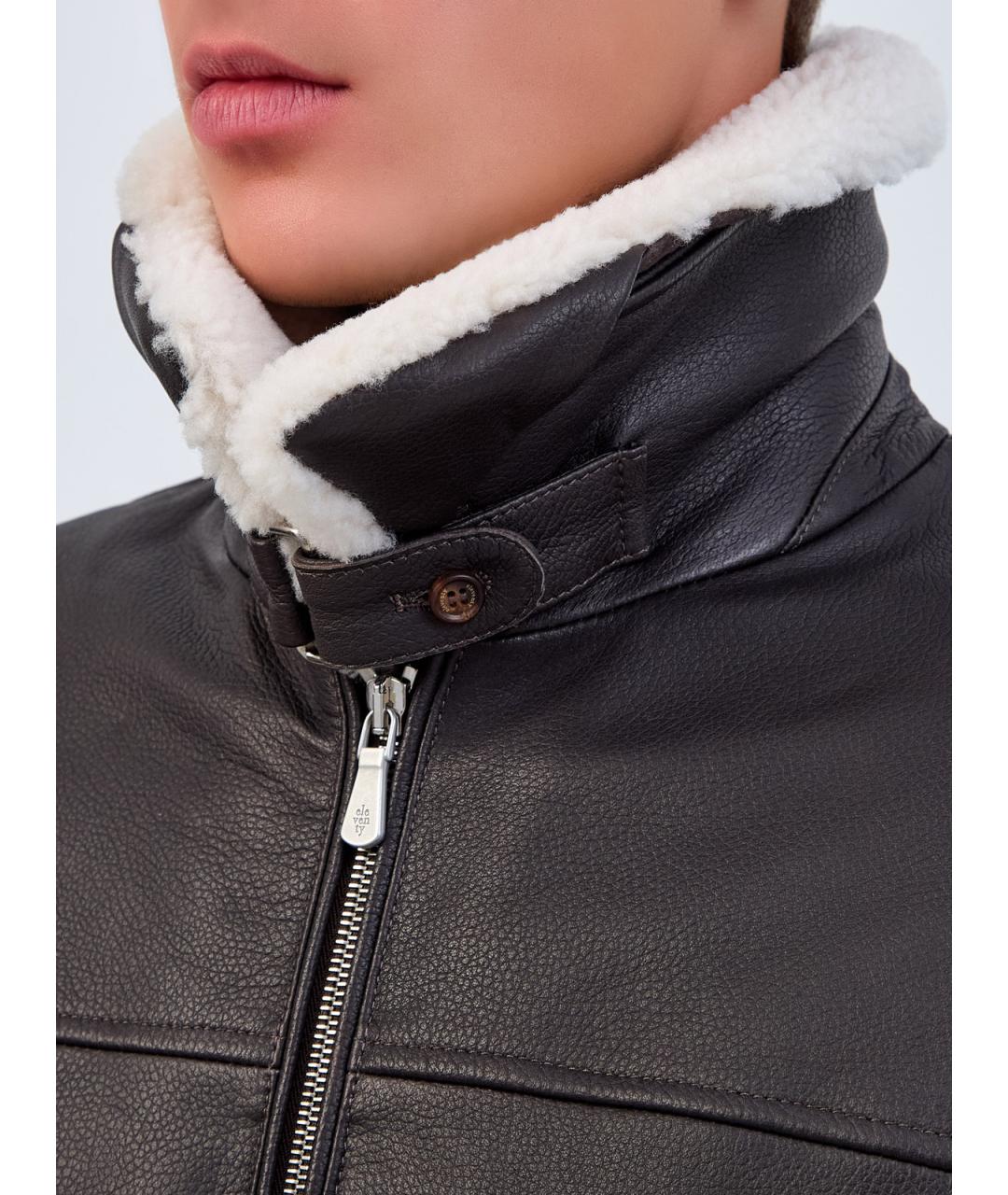 ELEVENTY Коричневая кожаная куртка, фото 6