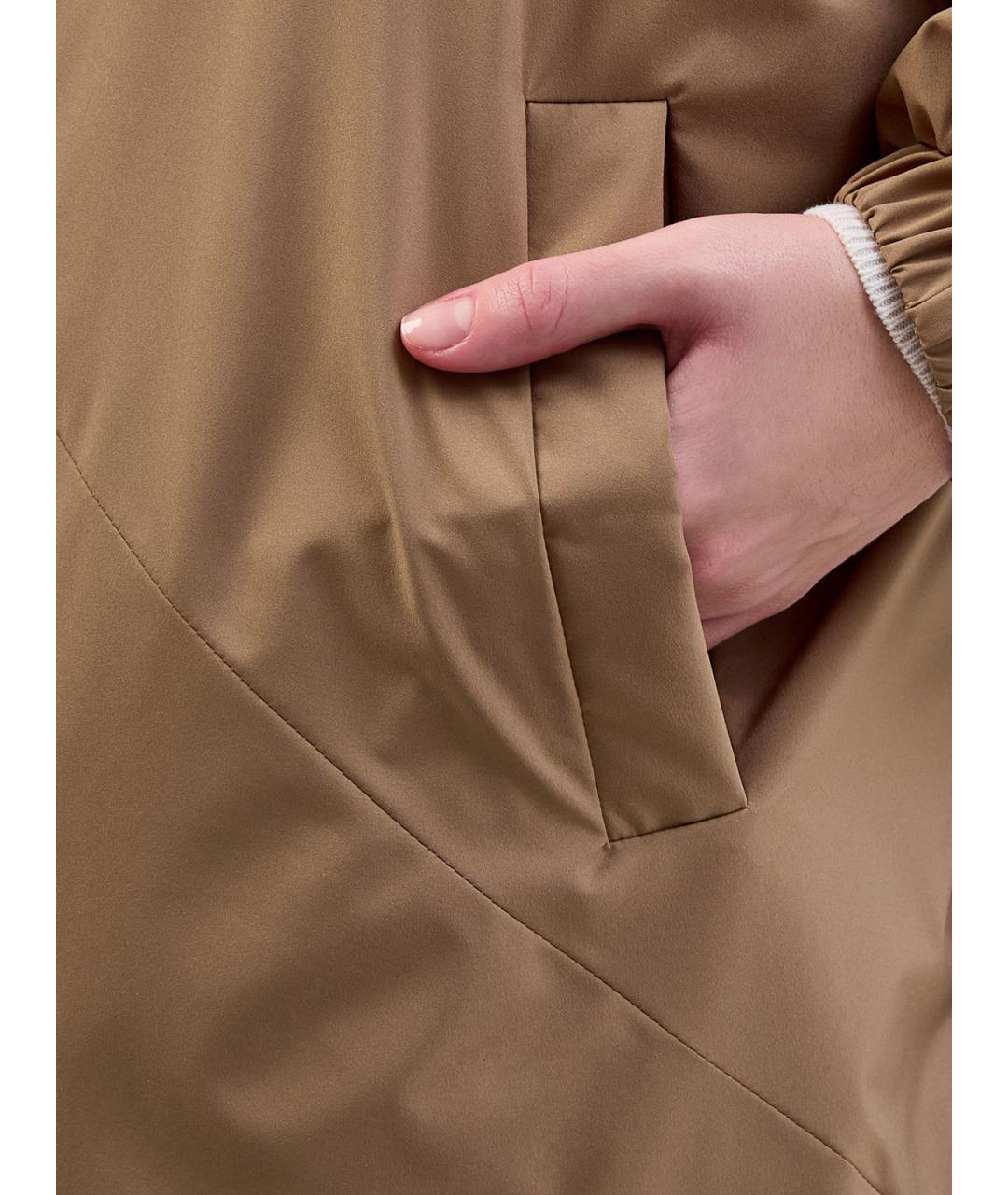 ELEVENTY Коричневая полиэстеровая парка, фото 5