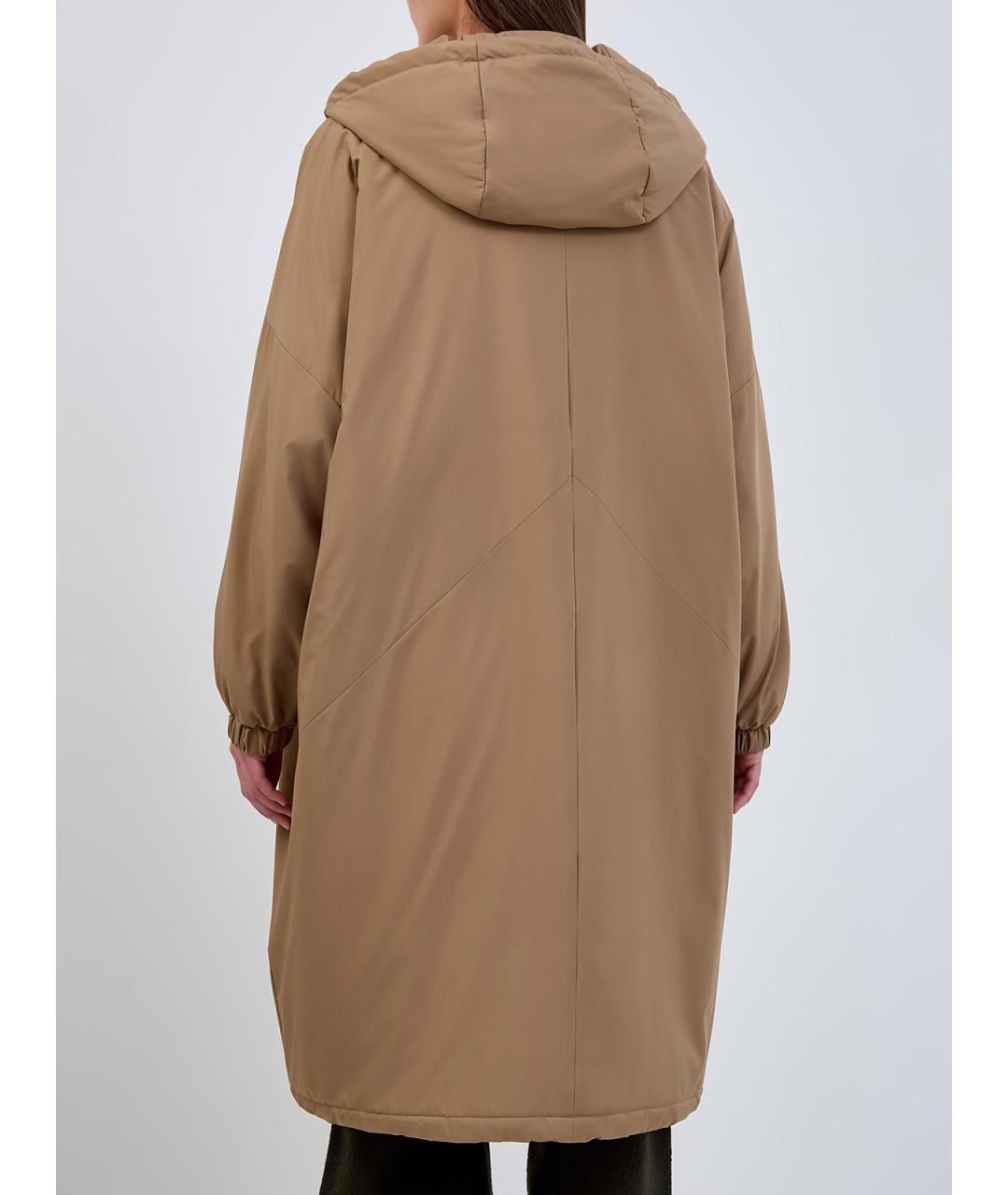 ELEVENTY Коричневая полиэстеровая парка, фото 4