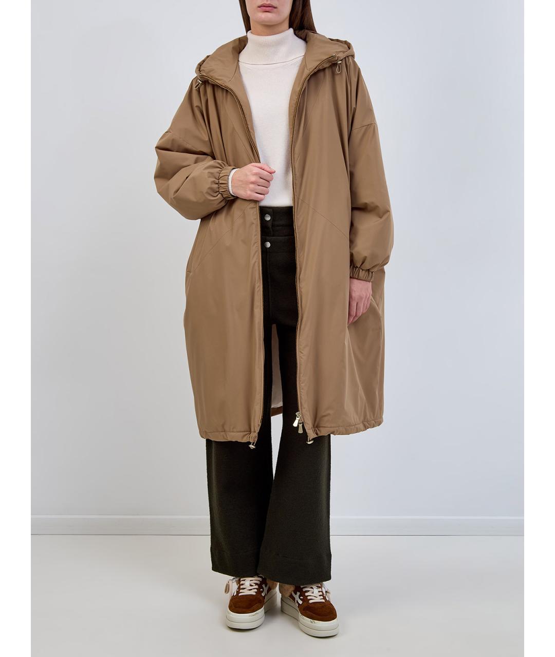 ELEVENTY Коричневая полиэстеровая парка, фото 2