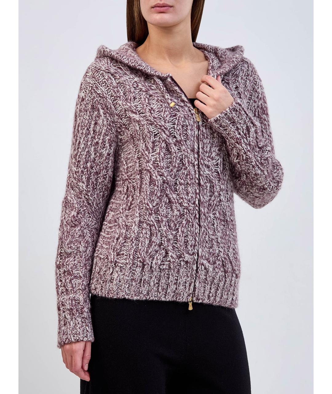 ELEVENTY Бордовый шерстяной кардиган, фото 3