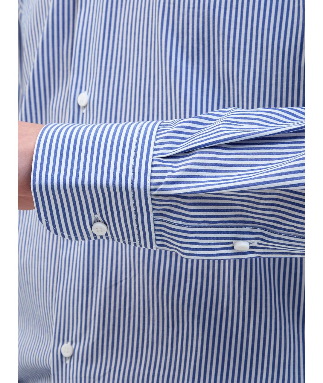 PESERICO Синяя хлопковая кэжуал рубашка, фото 4