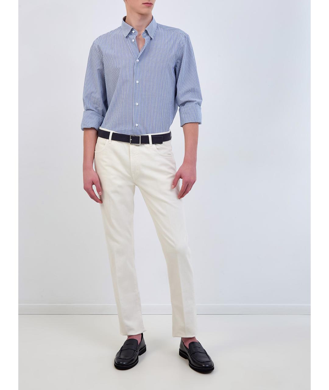 PESERICO Синяя хлопковая кэжуал рубашка, фото 2