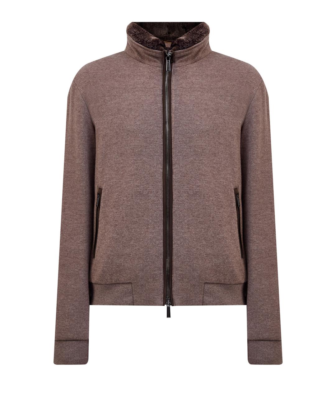 MOORER Коричневый шерстяной пуховик, фото 1