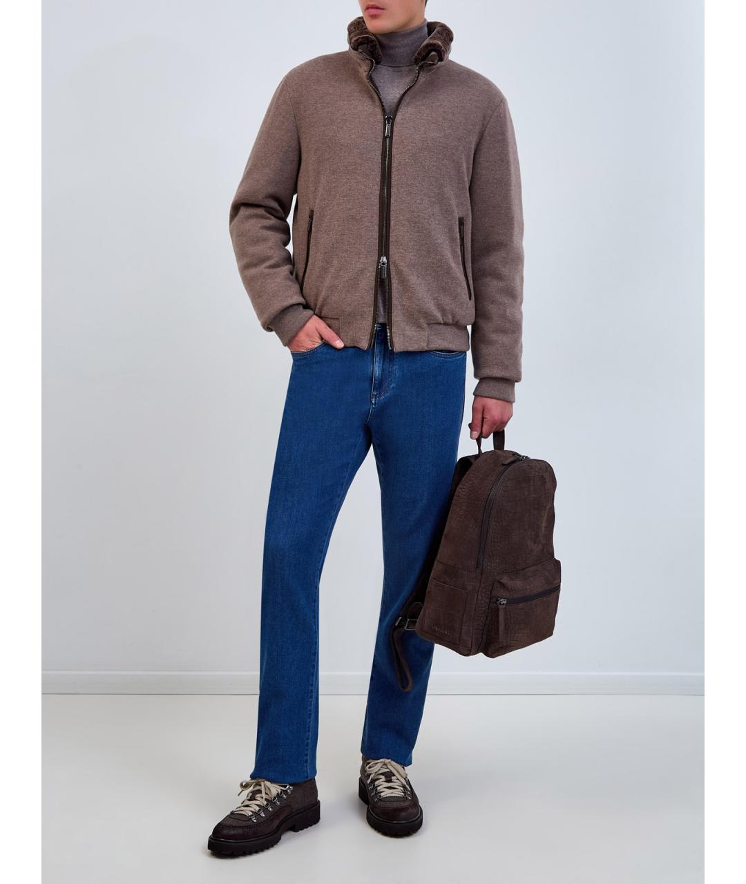 MOORER Коричневый шерстяной пуховик, фото 2