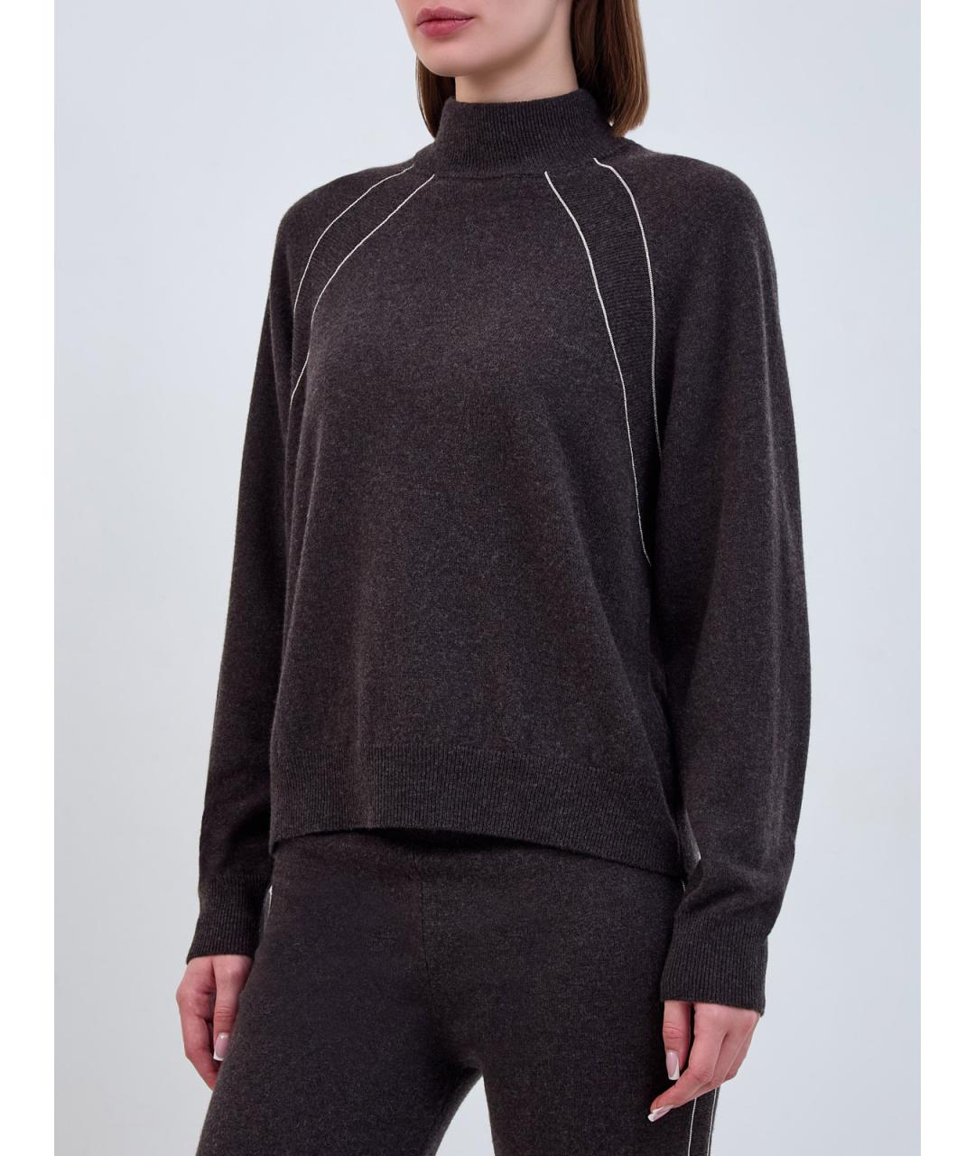 PESERICO Коричневый шерстяной джемпер / свитер, фото 3