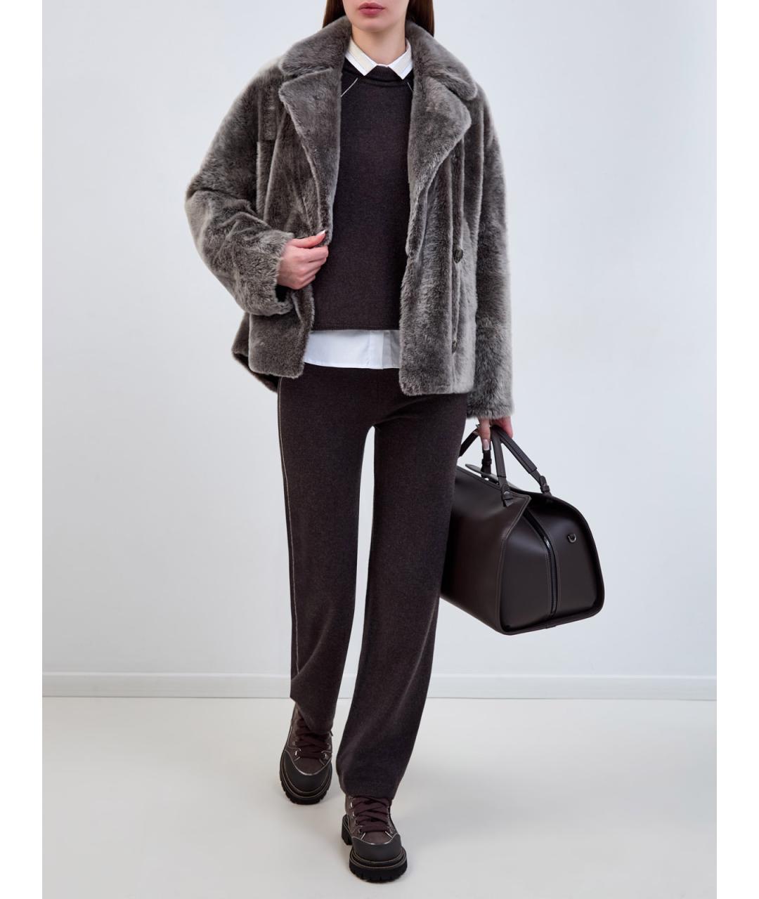 PESERICO Коричневый шерстяной джемпер / свитер, фото 2