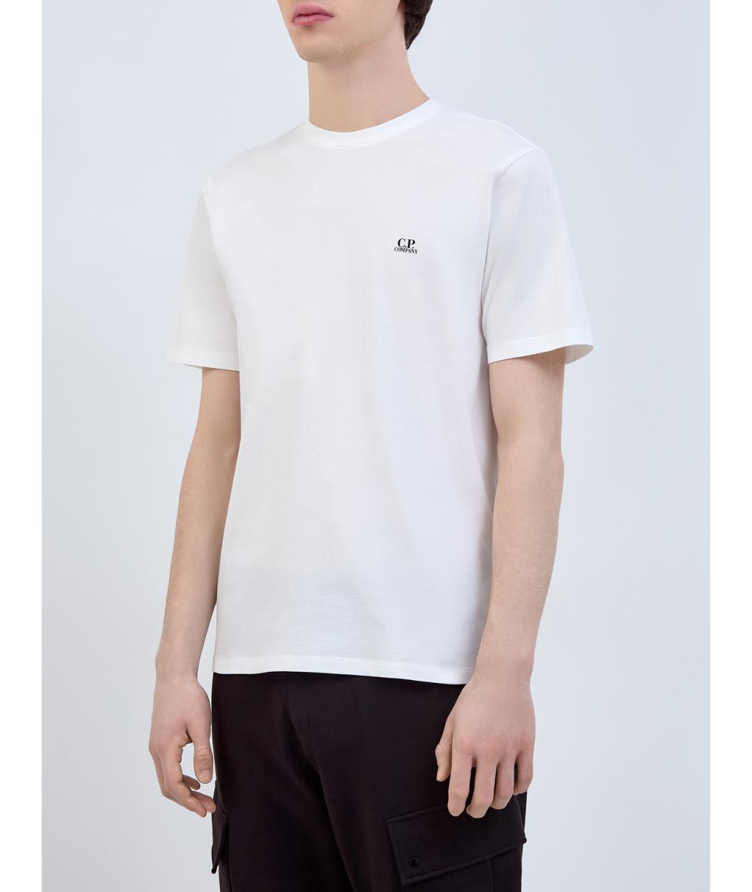 CP COMPANY Белая хлопковая футболка, фото 3