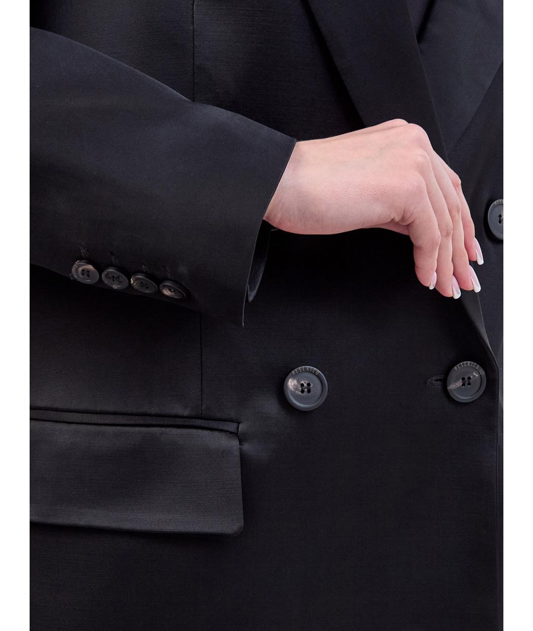 PESERICO Черный вискозный жакет/пиджак, фото 6