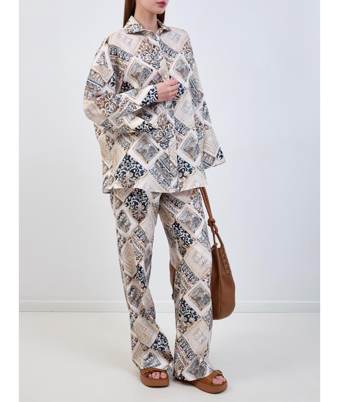 ELEVENTY Мульти льняные прямые брюки, фото 2