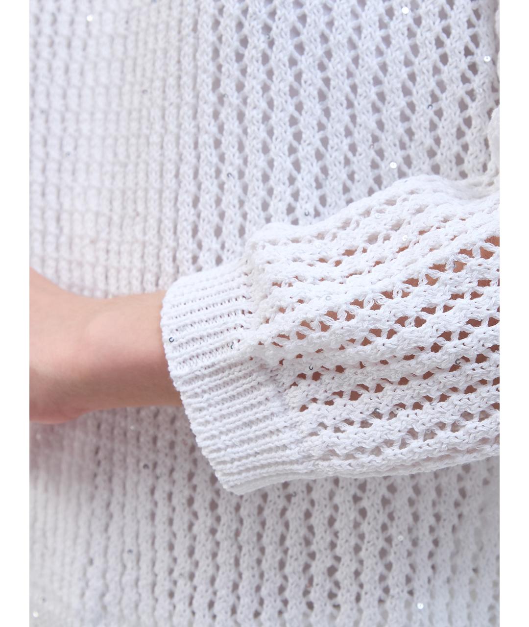 PESERICO Белый хлопковый джемпер / свитер, фото 5
