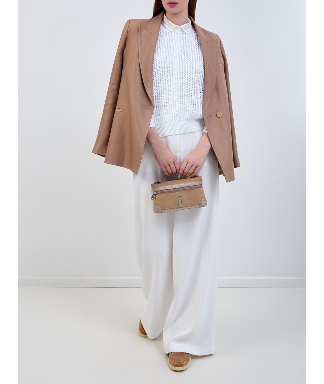 PESERICO Белый хлопковый джемпер / свитер, фото 2