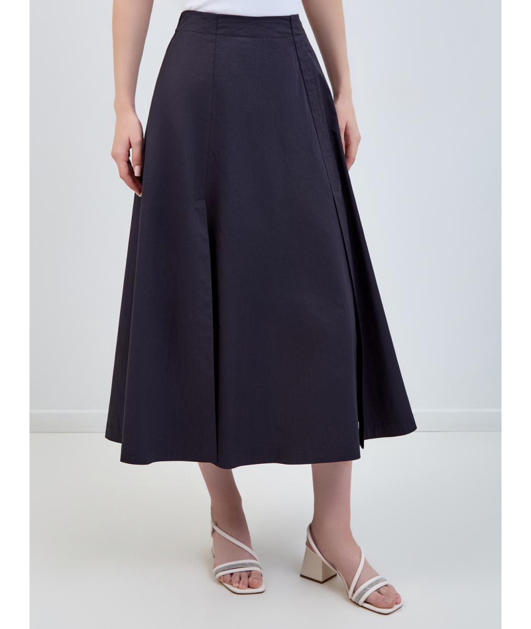 PESERICO Синяя хлопковая юбка макси, фото 3