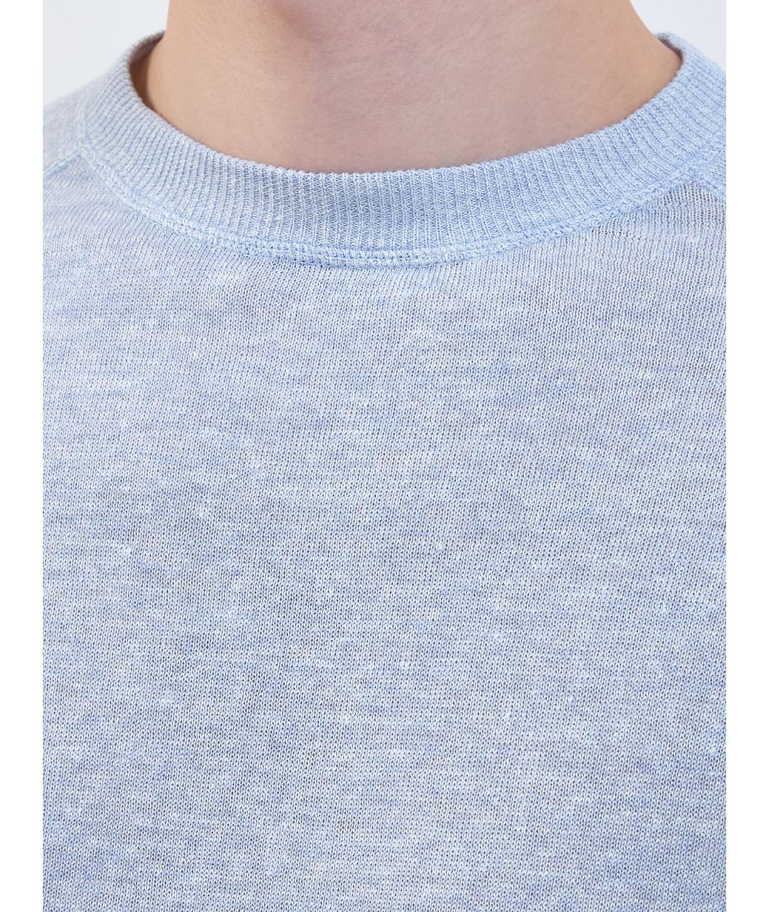 ELEVENTY Голубой льняной джемпер / свитер, фото 5