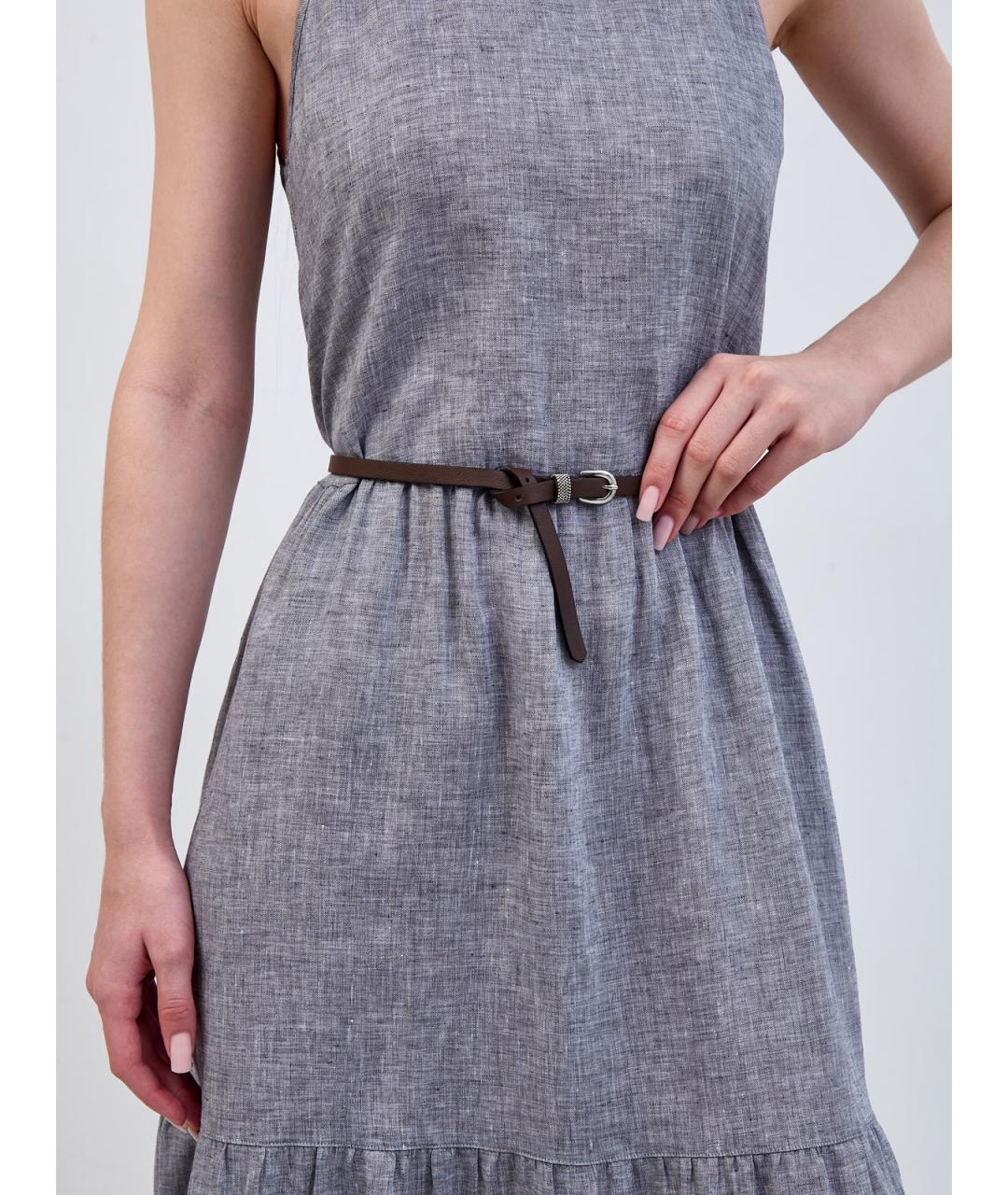 PESERICO Коричневый кожаный ремень, фото 2