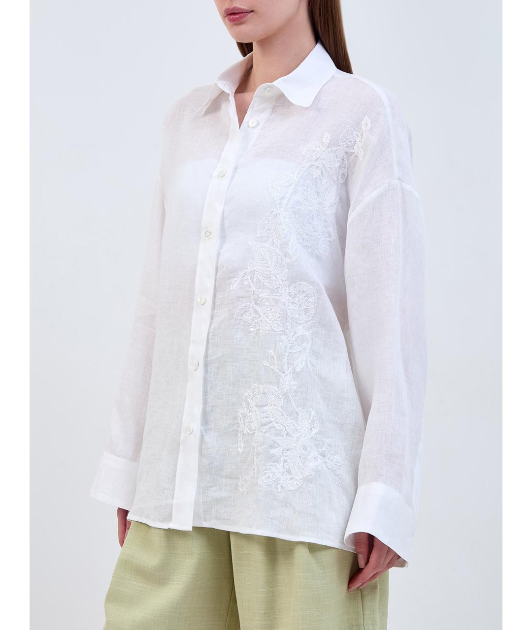 ELEVENTY Белая льняная рубашка, фото 3