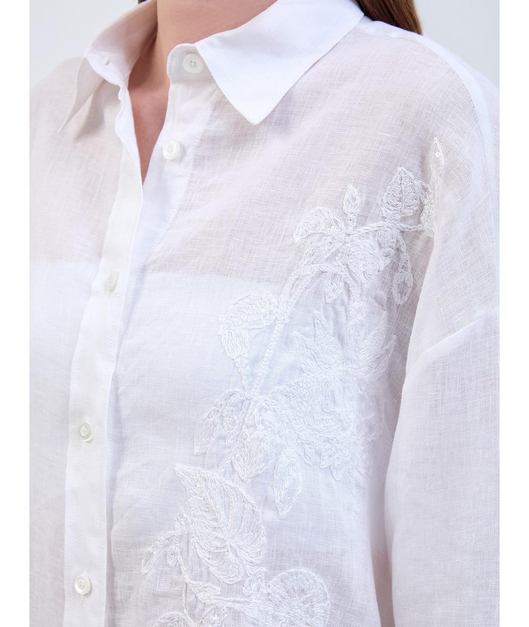 ELEVENTY Белая льняная рубашка, фото 5