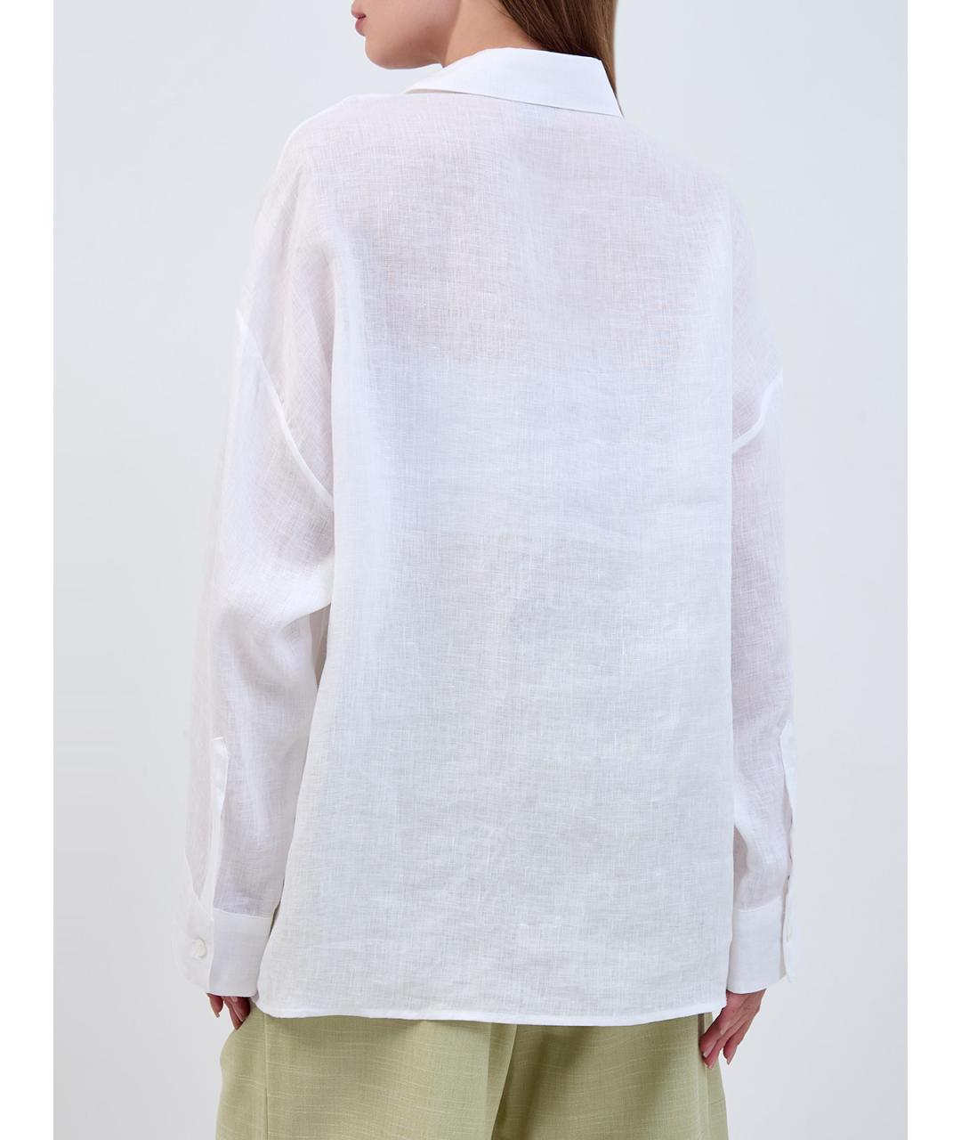 ELEVENTY Белая льняная рубашка, фото 4