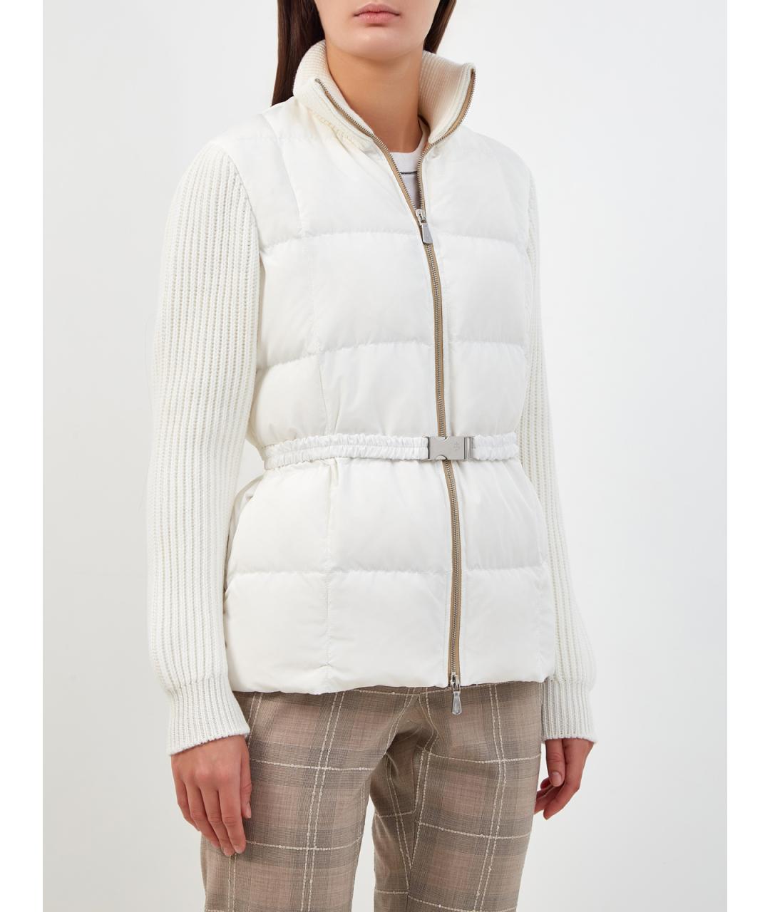 ELEVENTY Белая полиэстеровая куртка, фото 3