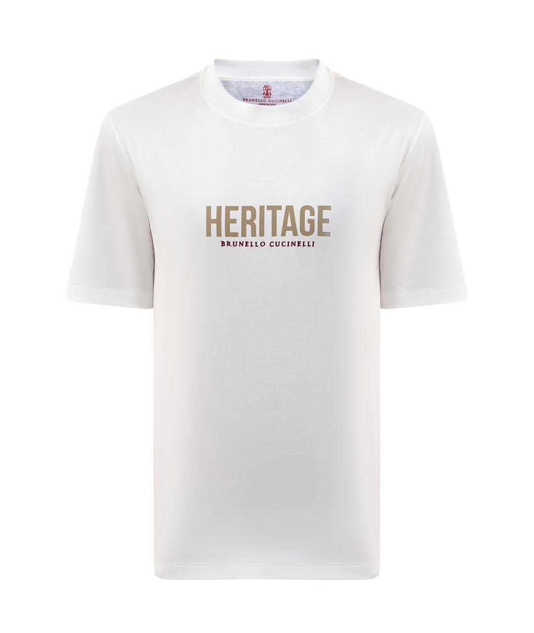 BRUNELLO CUCINELLI Белая хлопковая футболка, фото 1