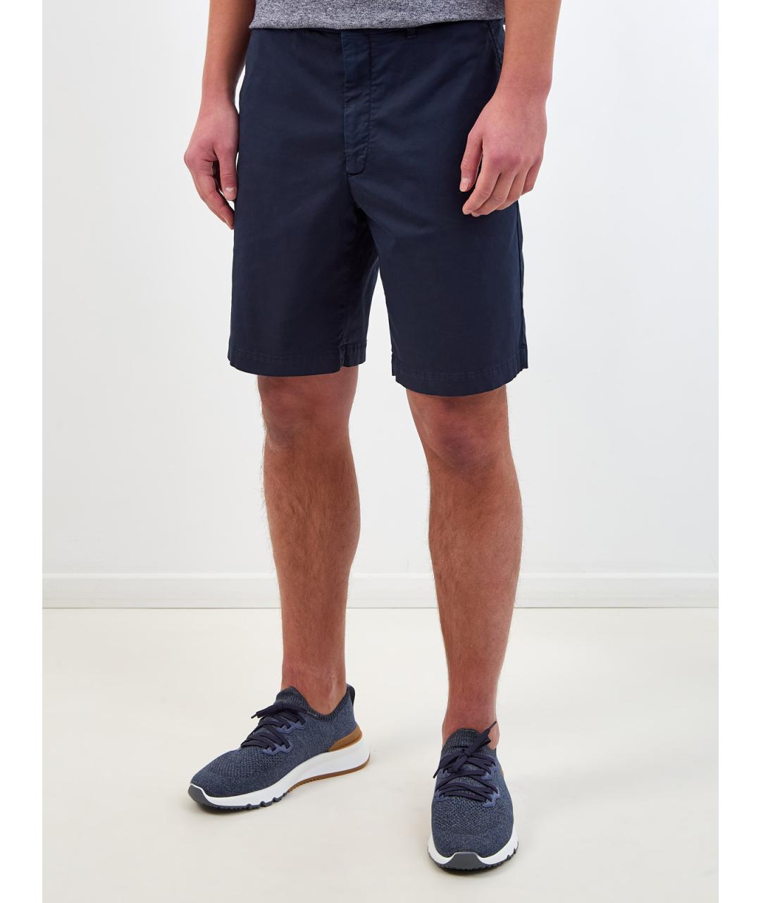 BRUNELLO CUCINELLI Синие хлопковые шорты, фото 3