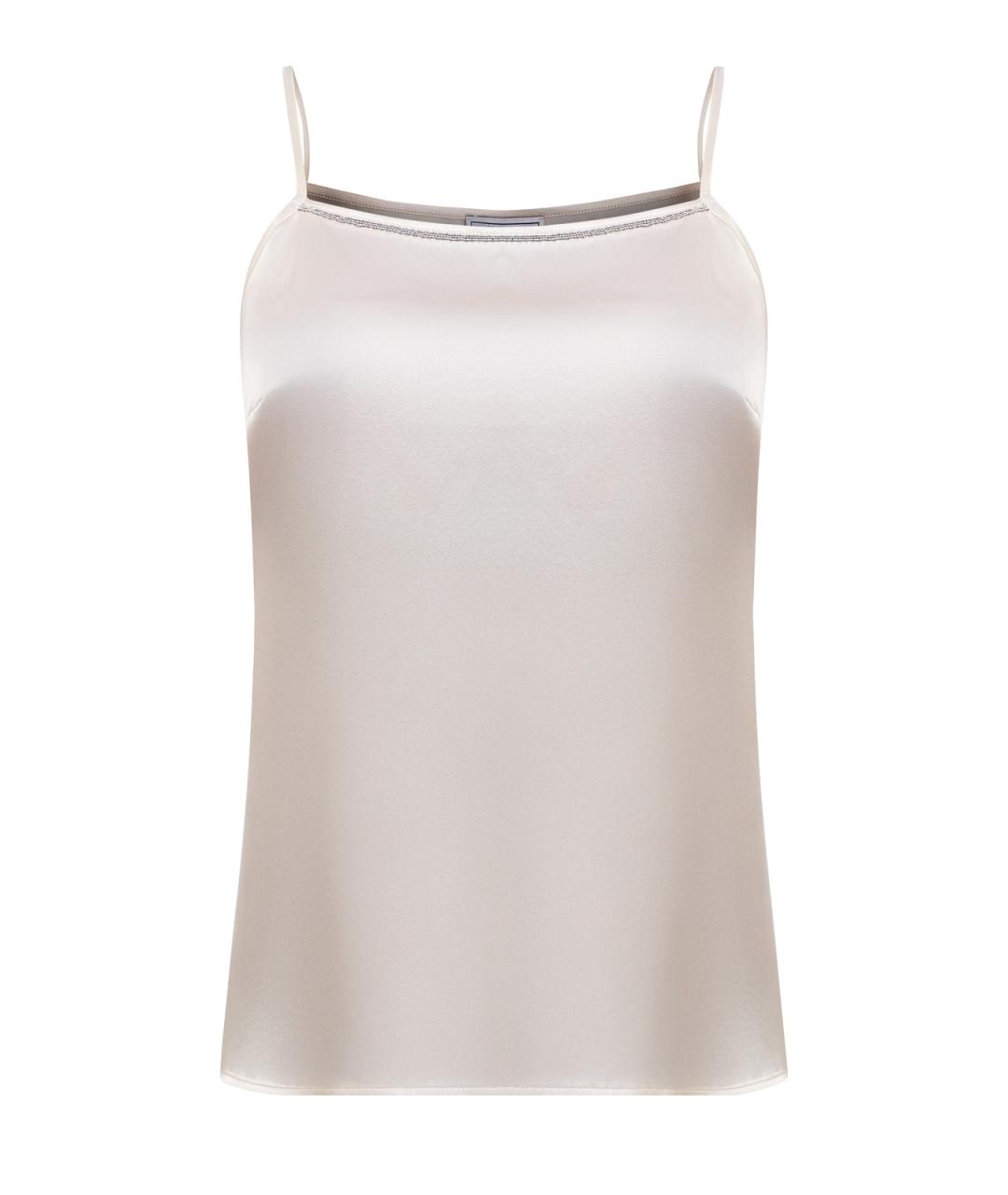 PESERICO Бежевая шелковая майка, фото 1
