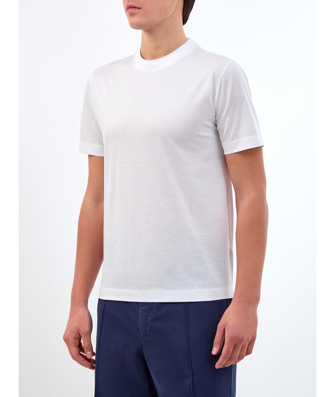CANALI Белая хлопковая футболка, фото 3