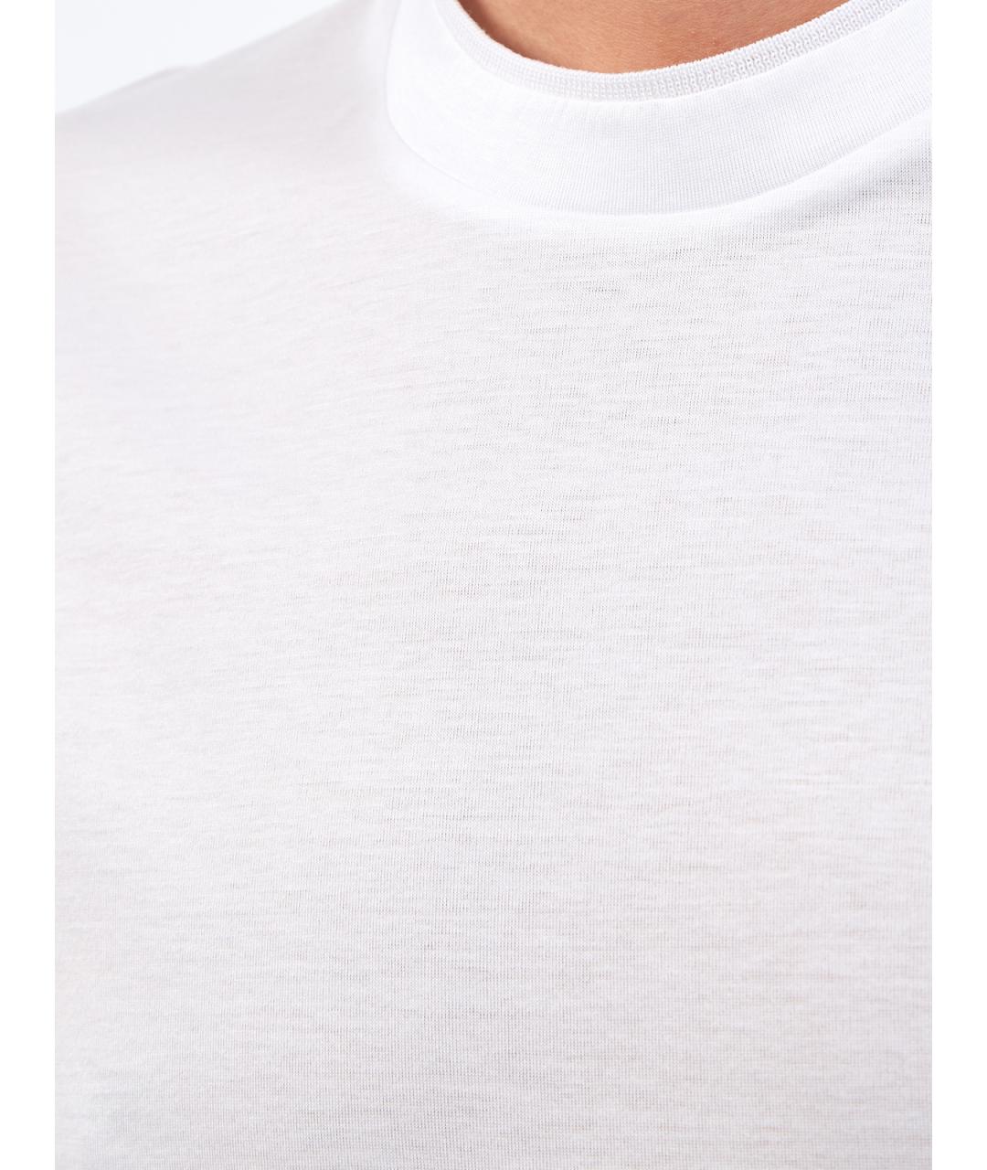 CANALI Белая хлопковая футболка, фото 5
