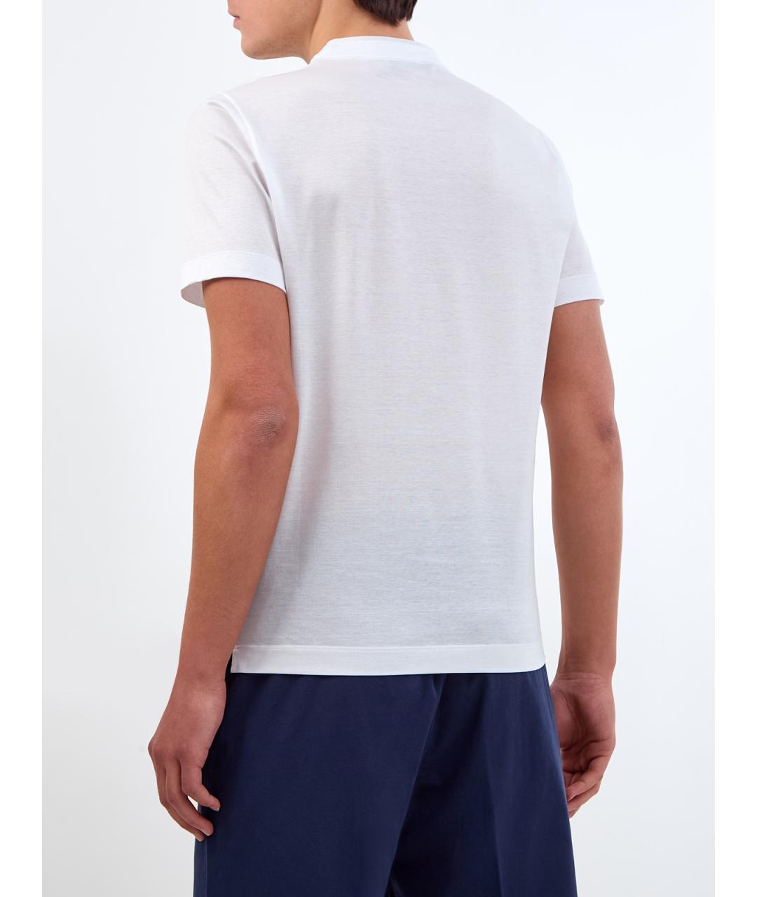 CANALI Белая хлопковая футболка, фото 4