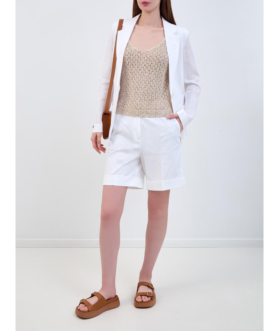 ELEVENTY Белые хлопковые шорты, фото 2