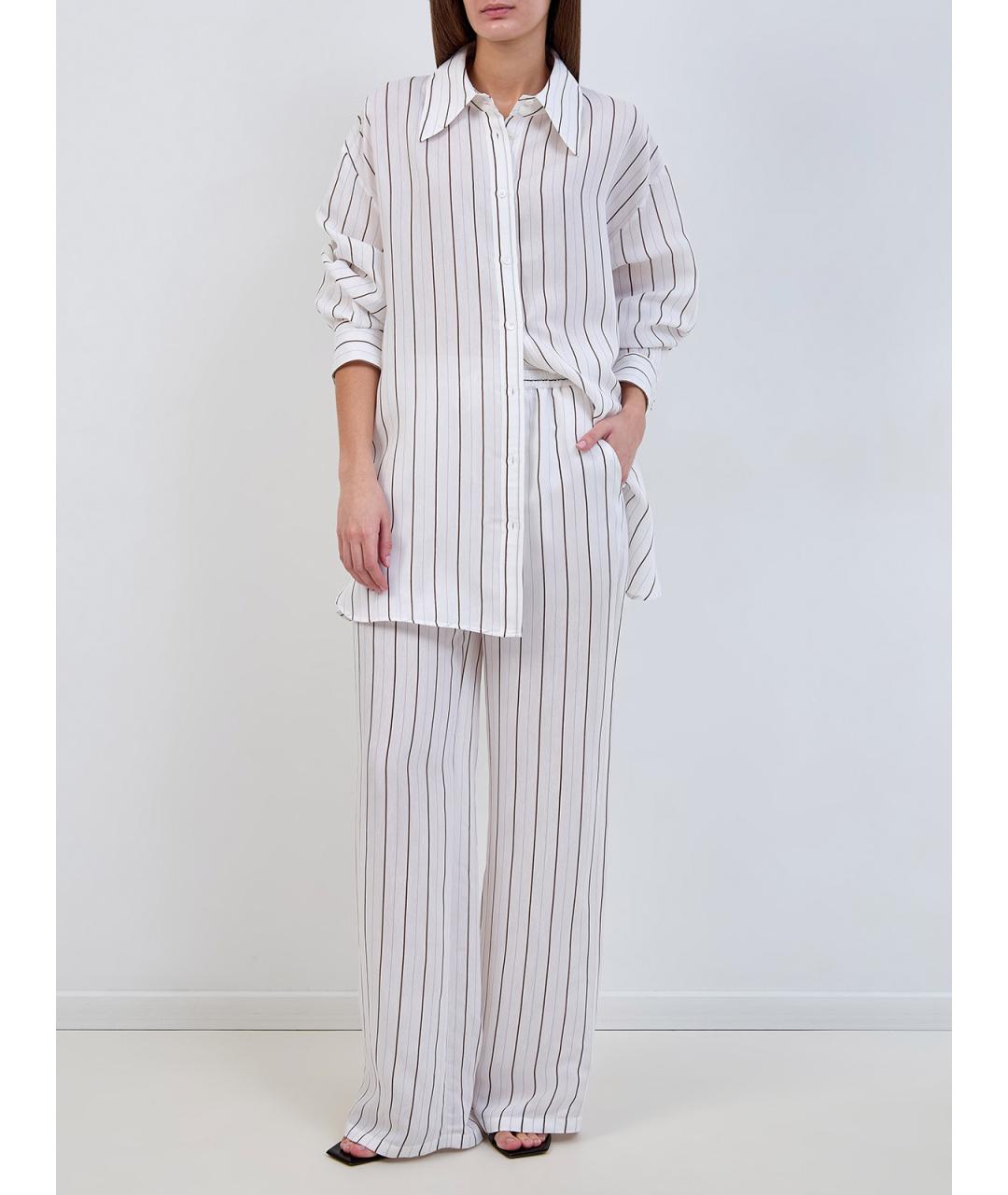 LORENA ANTONIAZZI Белые вискозные прямые брюки, фото 2