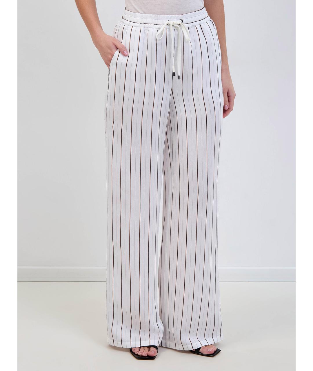 LORENA ANTONIAZZI Белые вискозные прямые брюки, фото 3