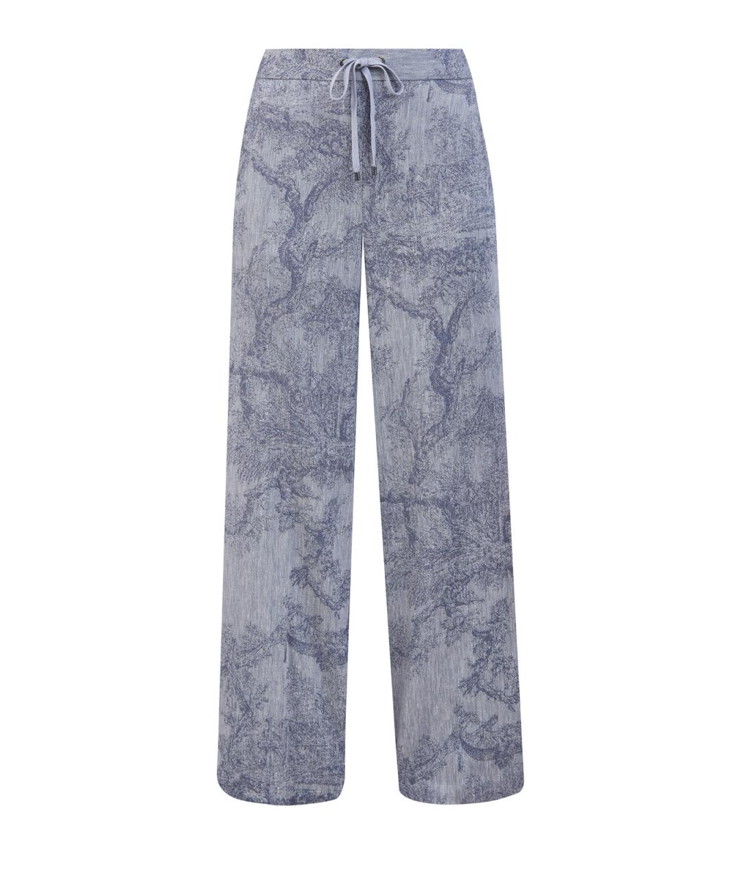 LORENA ANTONIAZZI Голубые хлопковые прямые брюки, фото 1